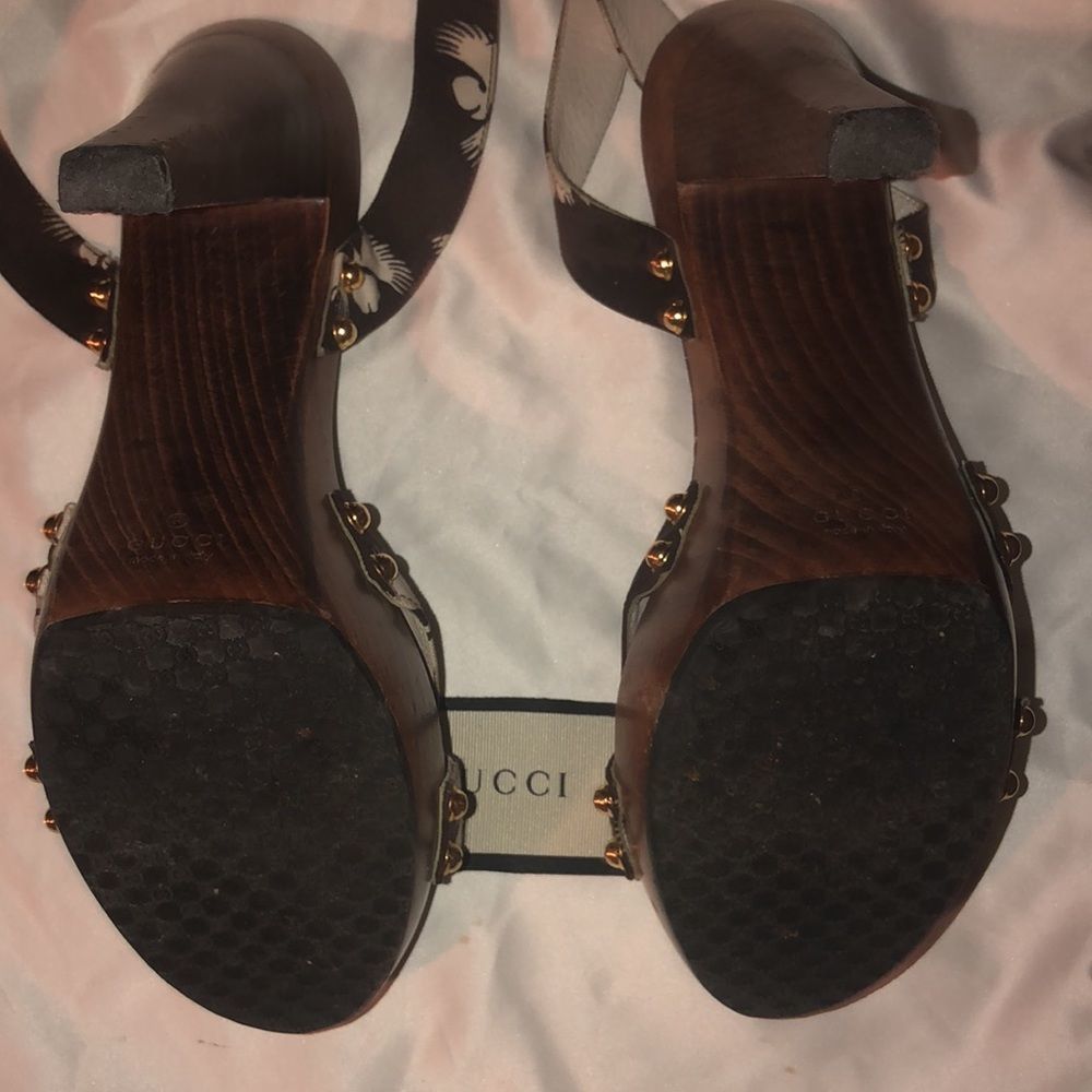 Gucci flower print wooden heel - Picture 8 of 10